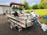 16ft aluminum smokercraft NEW 50HP Honda with 61HRS NEW MINN KOTA