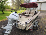 16ft aluminum smokercraft NEW 50HP Honda with 61HRS NEW MINN KOTA
