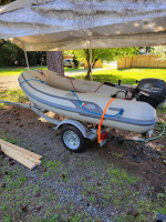 10ft AB RIB practically new 9.9 4 Stroke and New EZ Loader Trailer