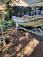 10ft AB RIB practically new 9.9 4 Stroke and New EZ Loader Trailer