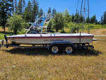 1994 Ski Sanger 20 DX II Wake Board Boat 400 Orig Hours Double Trailer