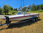1994 Ski Sanger 20 DX II Wake Board Boat 400 Orig Hours Double Trailer