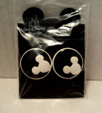 NEW Disney Mickey Black/White Stud Earrings 3/4"