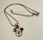 Disney Rhinestone Santa Mickey Necklace 14+"