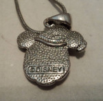 Disney Rhinestone Santa Mickey Necklace 14+"