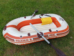 Vintage Orange Creamsicle Floatie Inflatable Raft Floaty Complete Set!