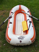 Vintage Orange Creamsicle Floatie Inflatable Raft Floaty Complete Set!