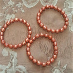 Bracelets Pearl -10mm Coral-Set of 3-Honora