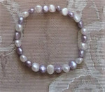 Necklace Pearl 54 in & 7 in Bracelet-Purple and White-Honora-Set
