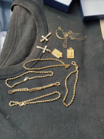5-10k gold bracelets,1-10k necklace,4-14k gold pendants