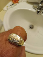 Large sterling Harley Davidson ring size 15