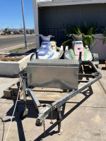 Vintage Kawasaki jet skis with trailer