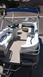 Tritoon 150 HP 24 foot pontoon