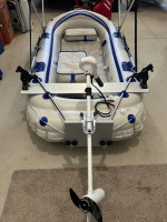 SEA EAGLE SE9 BOAT/RAFT W/FISH-N-TROLL, WATERSNAKE MOTOR AND CANOPY