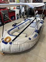 SEA EAGLE SE9 BOAT/RAFT W/FISH-N-TROLL, WATERSNAKE MOTOR AND CANOPY