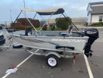 2011 Smokercraft Extra wide w 2017 Mercury 20 with 25 hours!