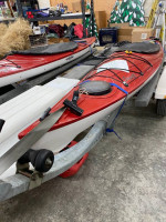 2 eddyline kayaks and trailer