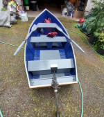 Elegant 12' Aluminum Boat w/ Motor Oars FullSet Light 2 Load in Truck!