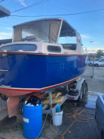 Albin 25 cabin cruiser on trailer