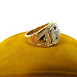 32nd DEGREE SCOTTISH RITE MASONIC RING ~ 14K ~ 1/4 DIAMOND ~ SIZE 9