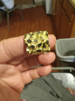 Large 10k gold men's nugget ring