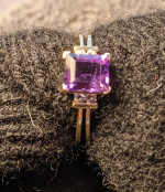 Vintage Amethyst and Diamond Ring, 14K Yellow Gold (stamped)