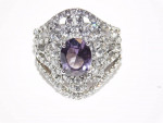 NEW LADIES PURPLE & WHITE TOPAZ RING ~ SIZE 9 ~ FINE COSTUME RING