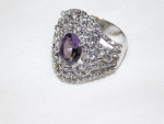 NEW LADIES PURPLE & WHITE TOPAZ RING ~ SIZE 9 ~ FINE COSTUME RING