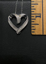 1/4 CTTW DIAMOND HEART 18-inch STERLING SILVER PENDANT NECKLACE