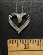1/4 CTTW DIAMOND HEART 18-inch STERLING SILVER PENDANT NECKLACE