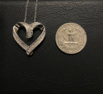 1/4 CTTW DIAMOND HEART 18-inch STERLING SILVER PENDANT NECKLACE
