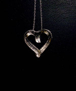 1/4 CTTW DIAMOND HEART 18-inch STERLING SILVER PENDANT NECKLACE