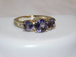 LADIES PURPLE TOPAZ SIZE 7.5 ART DECO COSTUME RING