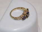 LADIES PURPLE TOPAZ SIZE 7.5 ART DECO COSTUME RING