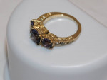 LADIES PURPLE TOPAZ SIZE 7.5 ART DECO COSTUME RING
