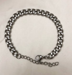 BRACELET Silver Stainless Steel Bracelet with Extension - NEW!
