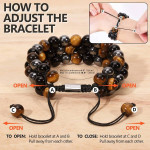 BRACELET - Tiger Eye,  Black Obsidian, and Hematite Triple Protection