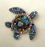 JEWELRY LOT of 3 TURTLE AND SEA HORSES PINS Metal Jewelry Art Pins NEW