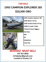 REDUCED PRICE! 1993 CAMPION EXPLORER 185