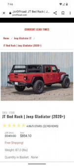 JT Bed Rack Jeep Gladiator/ Toyota Tundra 2020 +