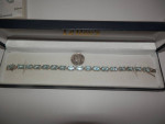 Solid 925 Sterling silver/blue topaz set, tested