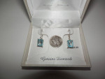 Solid 925 Sterling silver/blue topaz set, tested