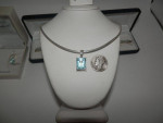 Solid 925 Sterling silver/blue topaz set, tested