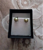 Earrings Pearl Stud -Honora-Shades of Green-5 or 7mm NEW. Your choice@