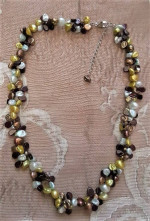 Necklace Pearl  - Keishi  Multi-Colored - 18"-Honora