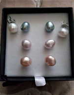 Earrings Pearl Stud Baroque Honora Pierced -New-COLOR CHOICE