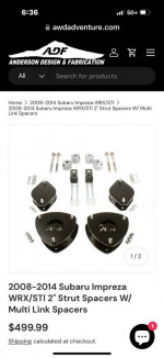 Subaru 2” ADF Lift kit