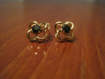 14K solid gold earrings w/ amethyst setting excellent condition