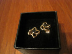 14K solid gold earrings w/ amethyst setting excellent condition