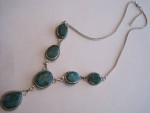 Necklace Southwestern Malachite and Sterling Silver gem stone gorgeous